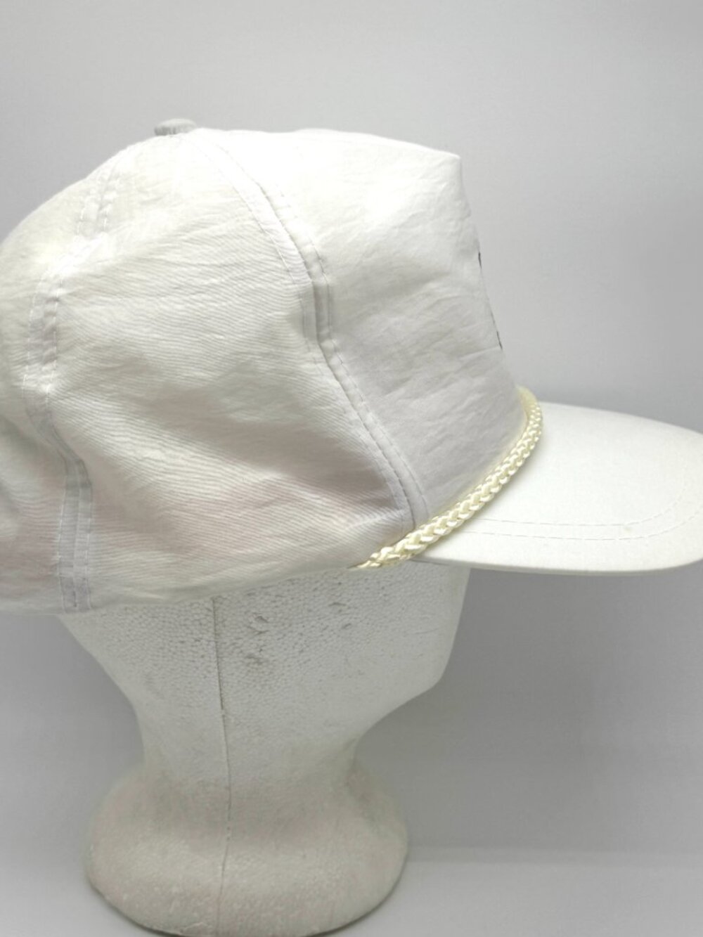 Vintage Brooks Sports Snapback Rope Hat White Retro Running - Picture 7 of 10